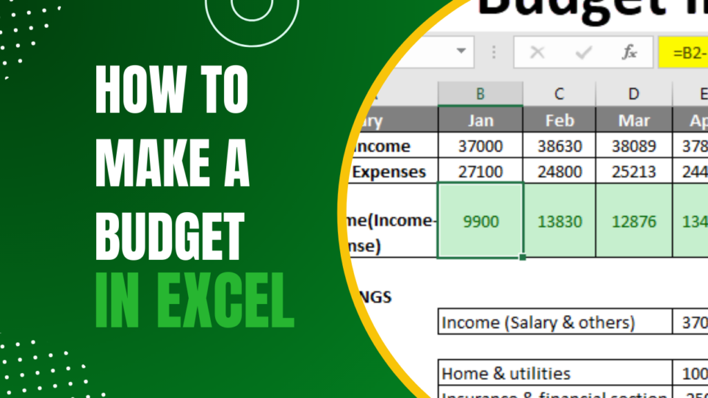 How To Make a Monthly Budget In Excel - 2