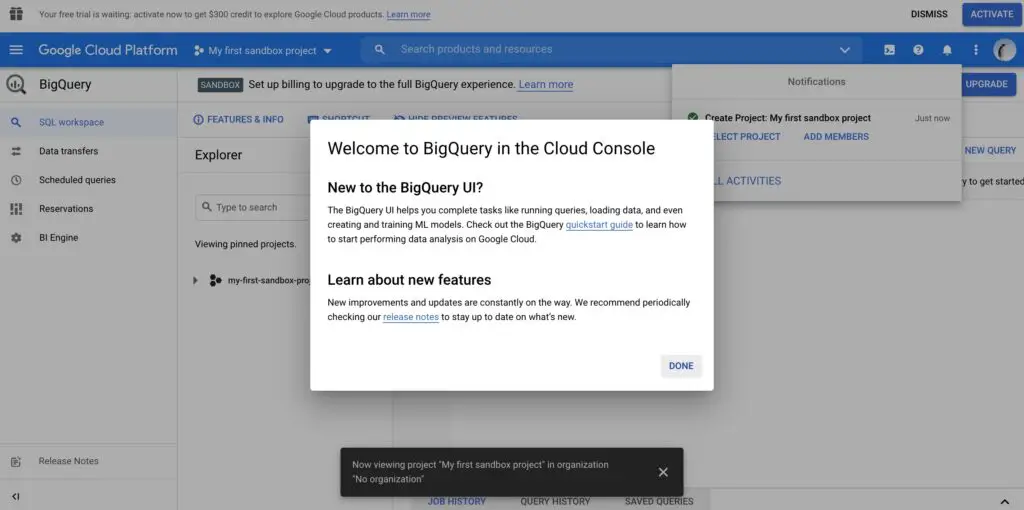 Query a public dataset with the Google Cloud console