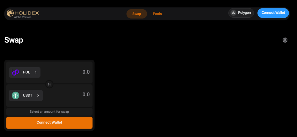 Swapping Tokens on Holidex